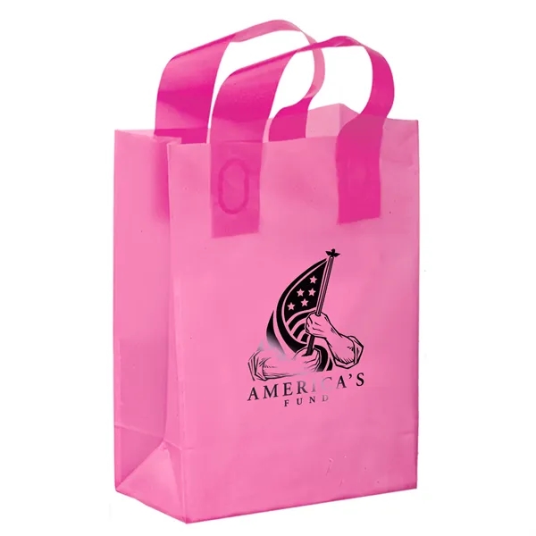 8" x 4" x 11" color-frosted HDPE plastic shopping bag with... from ASI 35290 American Ad Bag Co