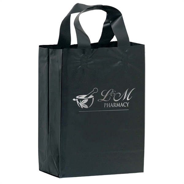 8" x 4" x 11" color-frosted HDPE plastic shopping bag with... from ASI 35290 American Ad Bag Co
