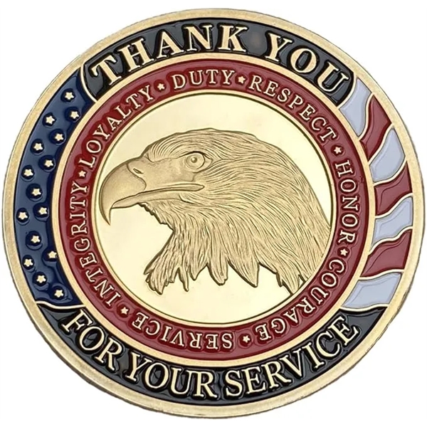 1.50" Brass Die Struck Enamel Coin includes 4 soft enamel colors... from ASI 40515 BILD Enterprises LLC
