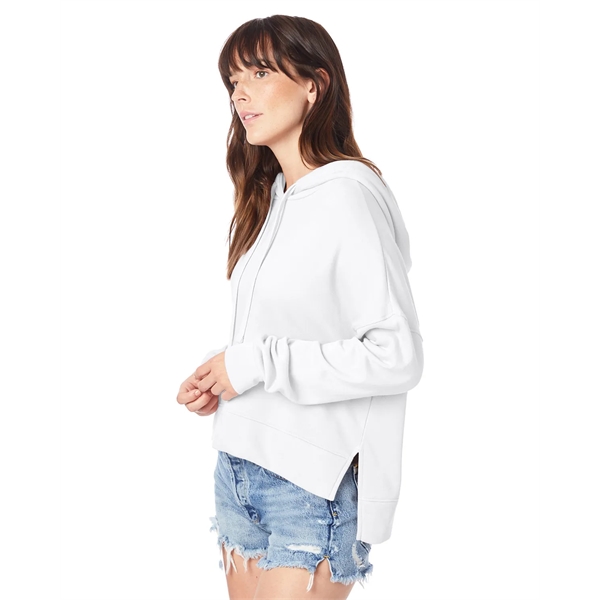 Ladies' sweatshirt with set-in sleeves, ribbed cuffs, hood, tear-away tag, and... from ASI 34063 alphabroder