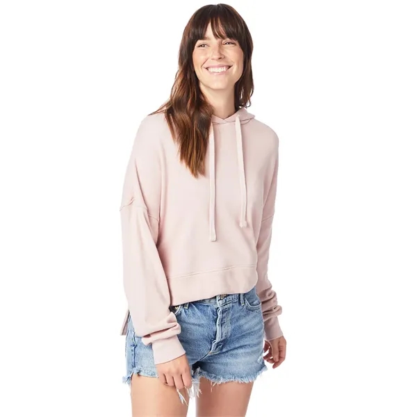 Ladies' sweatshirt with set-in sleeves, ribbed cuffs, hood, tear-away tag, and... from ASI 34063 alphabroder