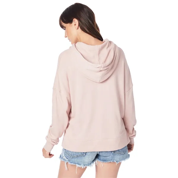 Ladies' sweatshirt with set-in sleeves, ribbed cuffs, hood, tear-away tag, and... from ASI 34063 alphabroder