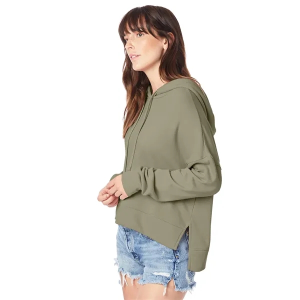 Ladies' sweatshirt with set-in sleeves, ribbed cuffs, hood, tear-away tag, and... from ASI 34063 alphabroder