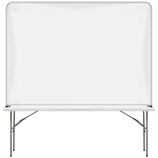 8' Table Top aluminum hardware with large stretch polyester banner... from ASI 80228 Quinn