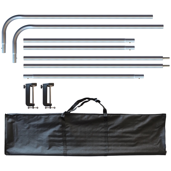 8' Table Top aluminum hardware with large stretch polyester banner... from ASI 80228 Quinn