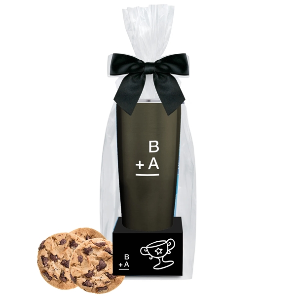 20 oz. Straight Tumbler Gifts Sets Filled with Gourmet Chocolate Chunk... from ASI 71685 Midnite Snax® / Promo Revolution