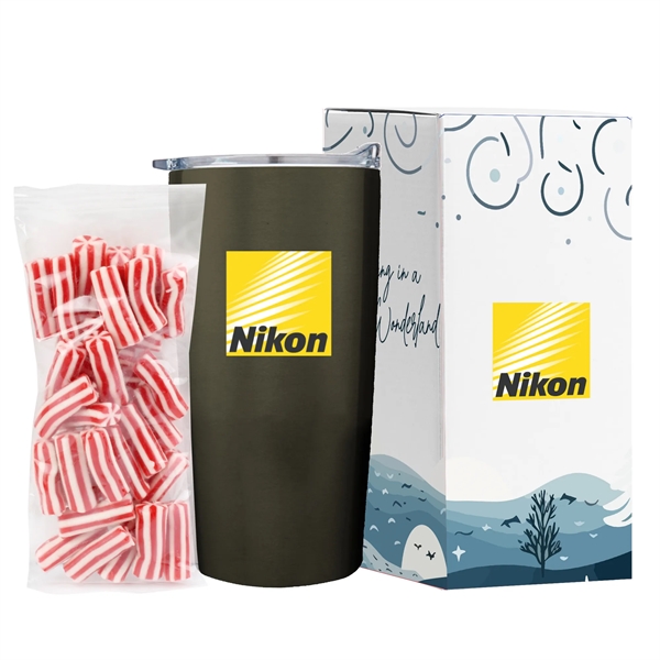 20 oz straight tumbler filled with Strawberry Twists (4.2 oz).... from ASI 71685 Midnite Snax® / Promo Revolution