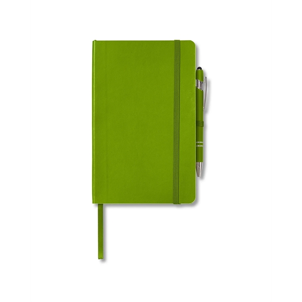 Journal and pen set with a soft cover, a rubberized aluminum... from ASI 79530 Prime Line