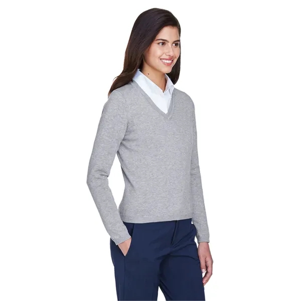 Devon & Jones ladies' V-neck sweater made from 100% airspun cotton.... from ASI 34063 alphabroder