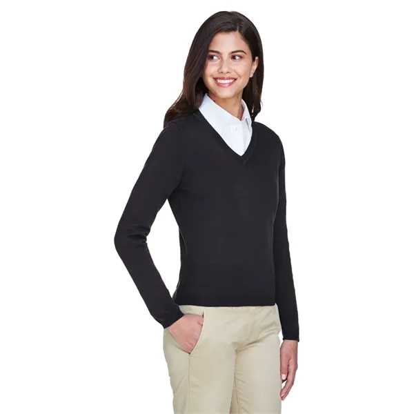 Devon & Jones ladies' V-neck sweater made from 100% airspun cotton.... from ASI 34063 alphabroder