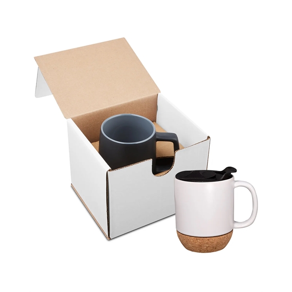 14-ounce mug with a kraft gift box, cork base and slide-locking... from ASI 79530 Prime Line