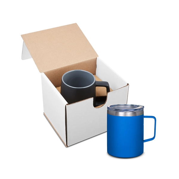 12 ounce mug with double-wall vacuum insulation and lid; Kraft gift... from ASI 79530 Prime Line