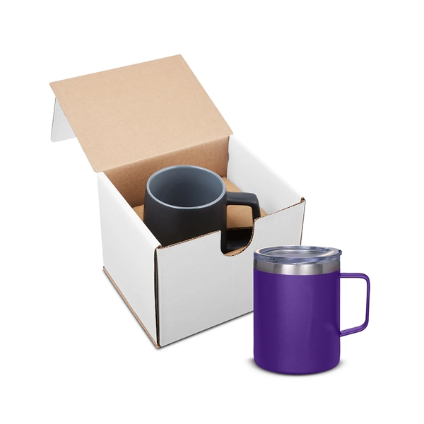 12 ounce mug with double-wall vacuum insulation and lid; Kraft gift... from ASI 79530 Prime Line