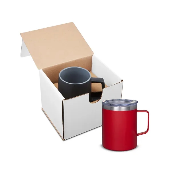12 ounce mug with double-wall vacuum insulation and lid; Kraft gift... from ASI 79530 Prime Line