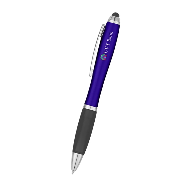 The Satin Stylus pen with stylus has twist action and a... from ASI 61125 Hit Promotional Products / Hit®