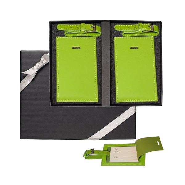 Gift set of two rectangular luggage tags made of cowhide leather.... from ASI 79530 Prime Line