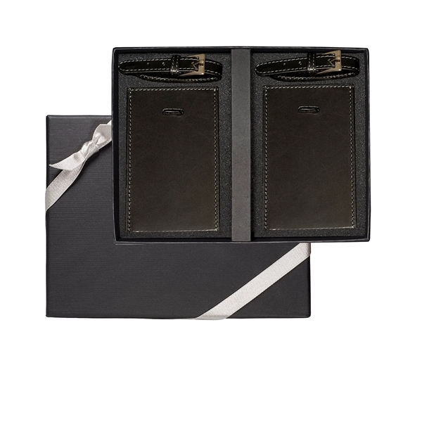 Gift set of two rectangular luggage tags made of cowhide leather.... from ASI 79530 Prime Line