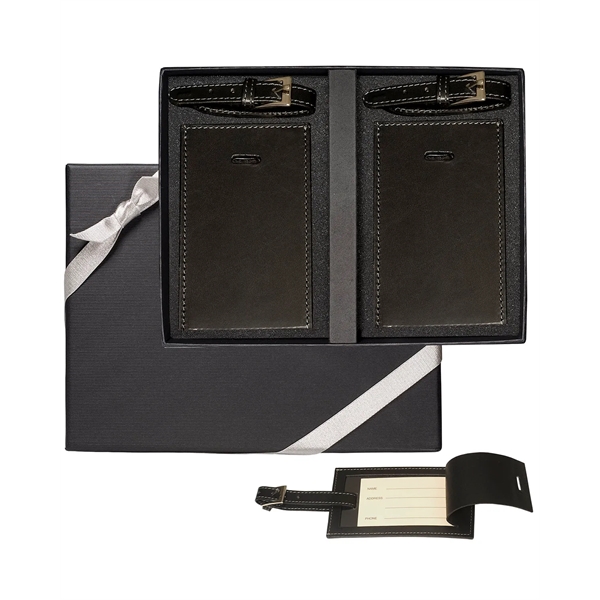 Gift set of two rectangular luggage tags made of cowhide leather.... from ASI 79530 Prime Line