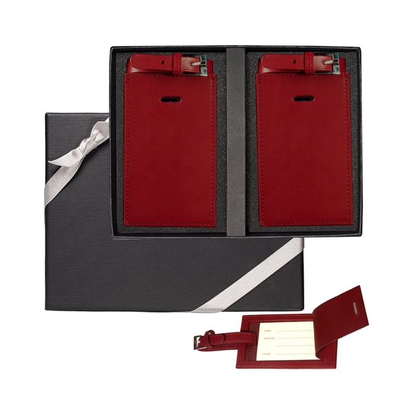 Gift set of two rectangular luggage tags made of cowhide leather.... from ASI 79530 Prime Line