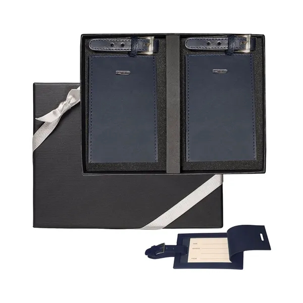 Gift set of two rectangular luggage tags made of cowhide leather.... from ASI 79530 Prime Line