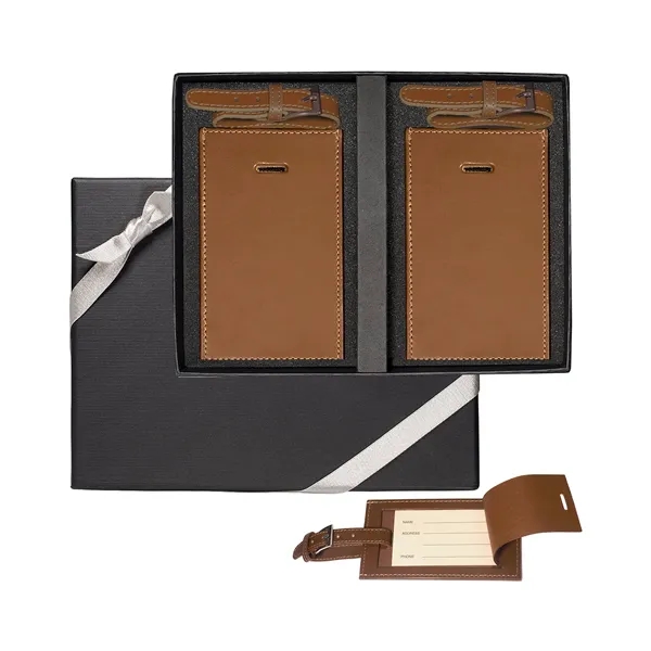 Gift set of two rectangular luggage tags made of cowhide leather.... from ASI 79530 Prime Line