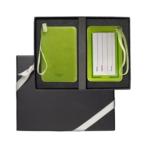 Gift box with two PU luggage tags with a clear PVC... from ASI 79530 Prime Line