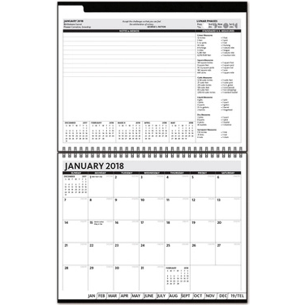 Horizontal monthly planner with wraparound leatherette cover, foil imprint & 15... from ASI 91340 Journalbooks/Timeplanner Calendars