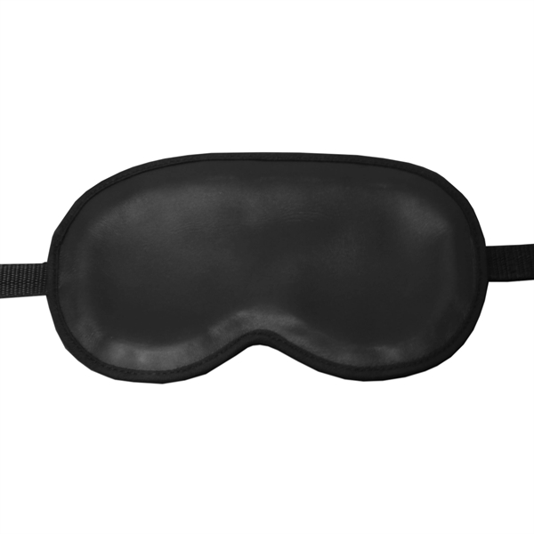 Black sleep mask made of leather with adjustable straps and thick... from ASI 48125 Dacasso