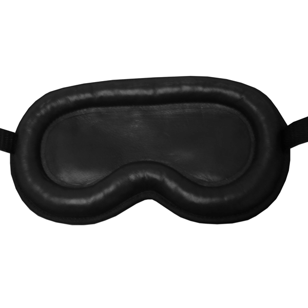 Black sleep mask made of leather with adjustable straps and thick... from ASI 48125 Dacasso