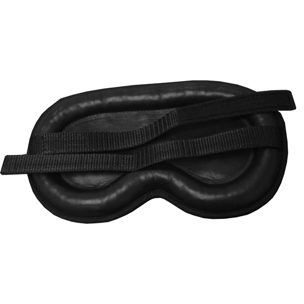 Black sleep mask made of leather with adjustable straps and thick... from ASI 48125 Dacasso
