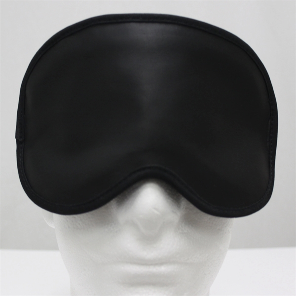 Black sleep mask made of leather with adjustable straps and thick... from ASI 48125 Dacasso