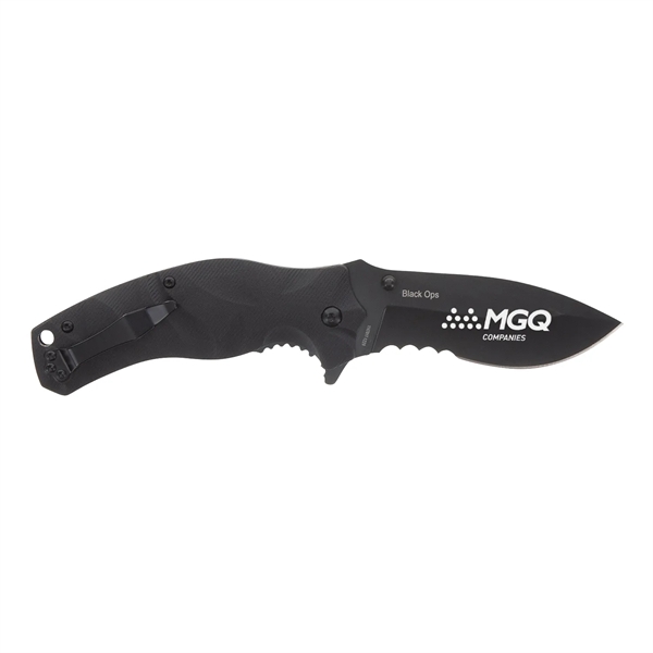 4.5" handle. 3.5" Stainless-steel blade. Partially serrated drop point blade that... from ASI 46170 Compass Industries Inc