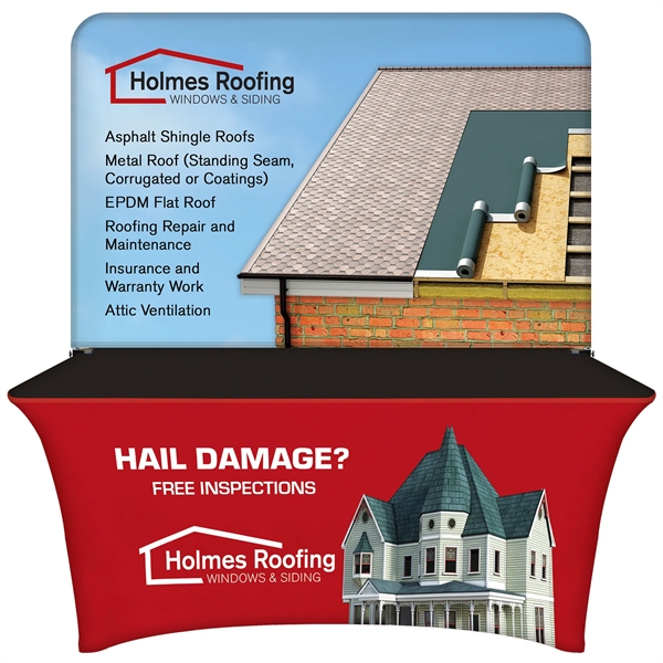 6' Table Top aluminum hardware with medium premium display polyester banner... from ASI 80228 Quinn