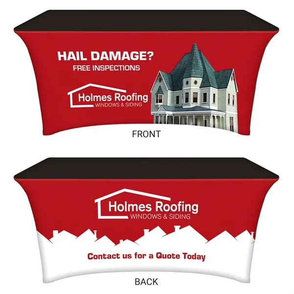 6' Table Top aluminum hardware with medium premium display polyester banner... from ASI 80228 Quinn