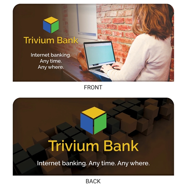 8' Table Top aluminum hardware with medium premium display polyester banner... from ASI 80228 Quinn