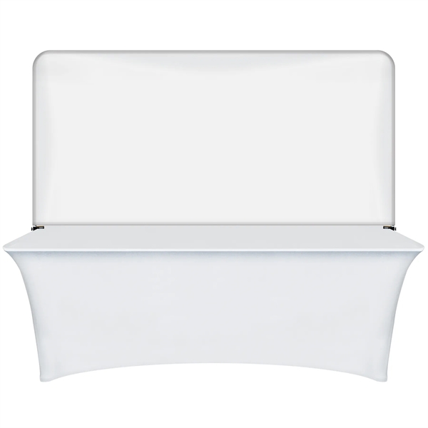 8' Table Top aluminum hardware with medium premium display polyester banner... from ASI 80228 Quinn
