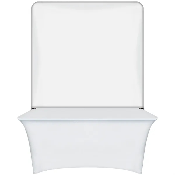 6' Table Top aluminum hardware with large premium display polyester banner... from ASI 80228 Quinn