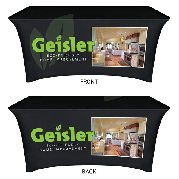 6' Table Top aluminum hardware with large premium display polyester banner... from ASI 80228 Quinn