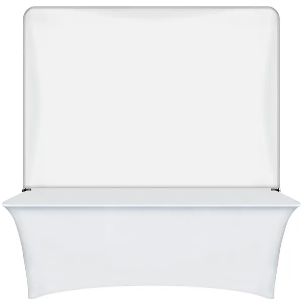 8' Table Top aluminum hardware with large premium display polyester banner... from ASI 80228 Quinn