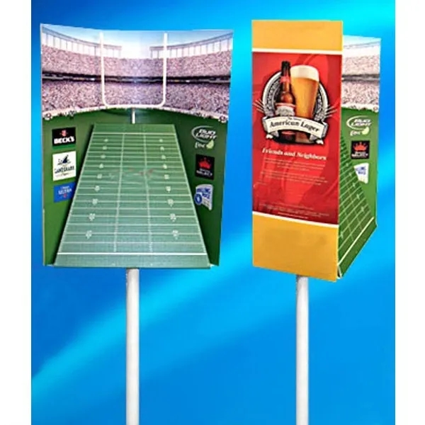 Free-standing football-themed display.... from ASI 68207 MAC Specialties Ltd / Sport Products