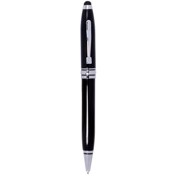 Aluminum twist-action ballpoint pen with soft silicone tip and medium black... from ASI 79530 Prime Line