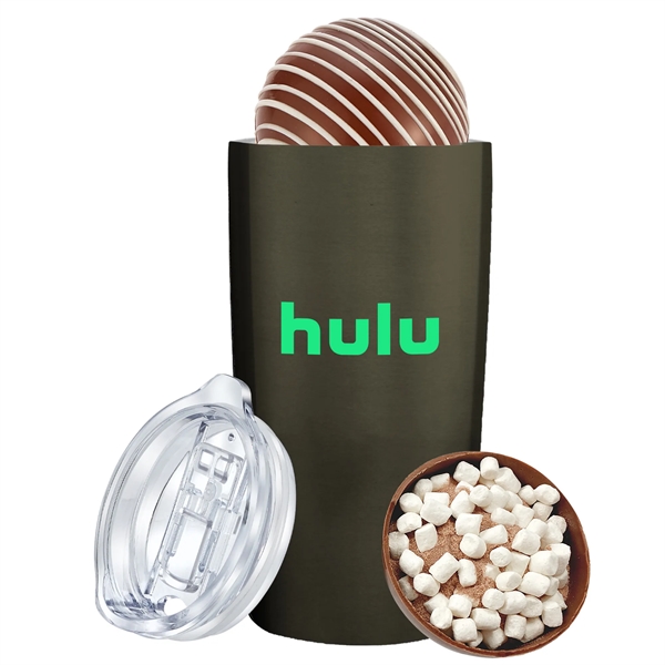 20 oz Stainless steel straight tumbler with a milk mega hot... from ASI 71685 Midnite Snax® / Promo Revolution