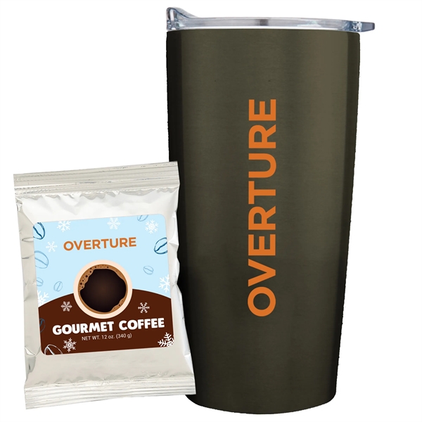 Holiday version. 20 oz. dual wall vacuum insulated straight tumbler gift... from ASI 71685 Midnite Snax®