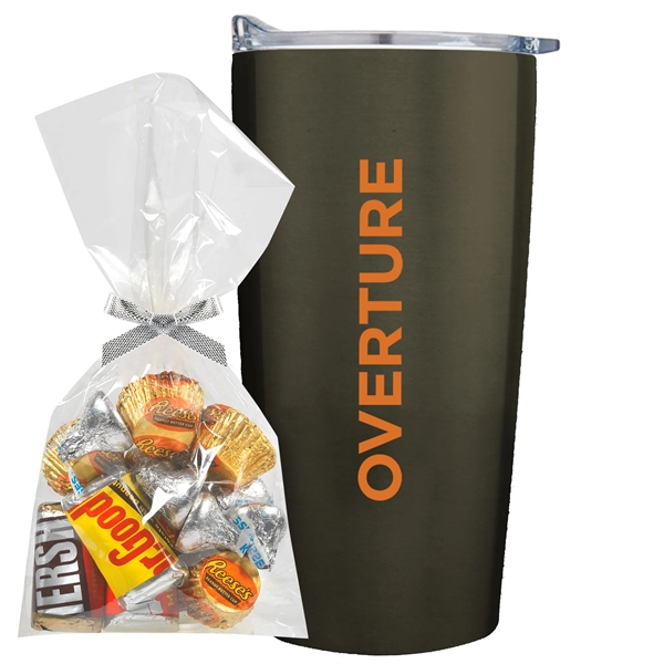 20 oz stainless steel straight tumbler with Hershey Everyday Mix Mug... from ASI 71685 Midnite Snax® / Promo Revolution