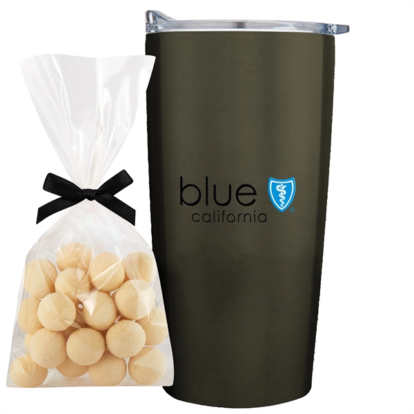 20 oz stainless steel straight tumbler with Sugar Cookie Bites... from ASI 71685 Midnite Snax® / Promo Revolution