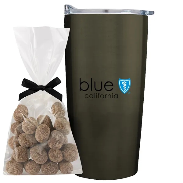 20 oz stainless steel straight tumbler with S'mores Bites... from ASI 71685 Midnite Snax® / Promo Revolution