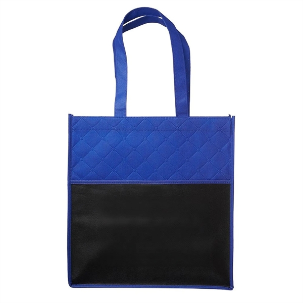 Two tone quilted pocket tote bag plus 1 color silkscreen imprint... from ASI 37218 Athena Promo (tm)
