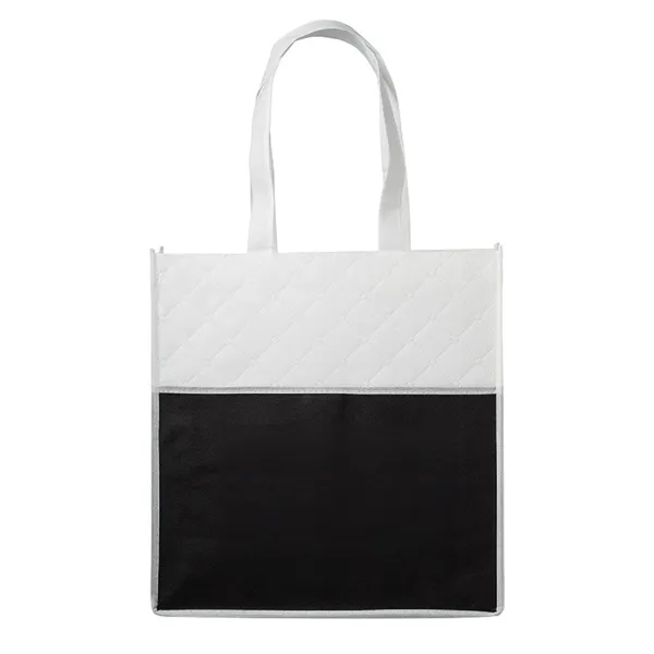 Two tone quilted pocket tote bag plus 1 color silkscreen imprint... from ASI 37218 Athena Promo (tm)