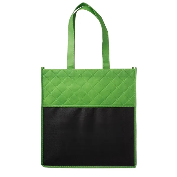 Two tone quilted pocket tote bag plus 1 color silkscreen imprint... from ASI 37218 Athena Promo (tm)