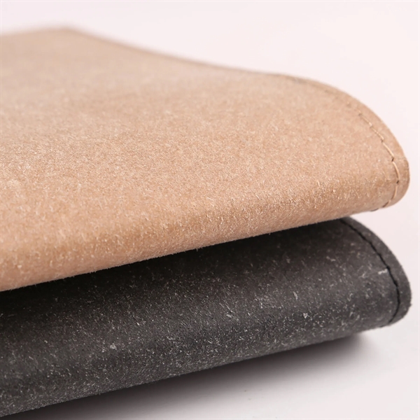 A recycled leather notebook cover includes pen loop, slash pocket and... from ASI 61966 HPG / HandStands